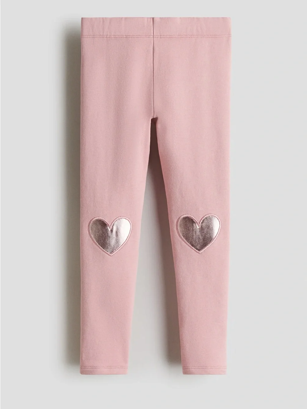 H&M pink metallic heart leggings